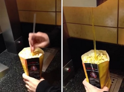 Use a Straw to Butter Your Popcorn More Evenly