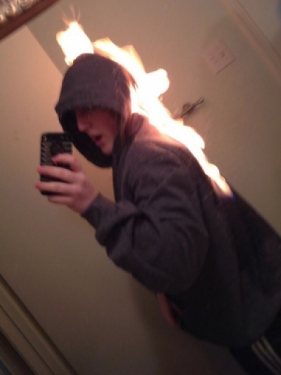 Selfie on fire