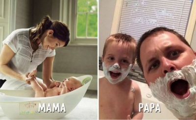 Bath Time - Mom vs. Dad