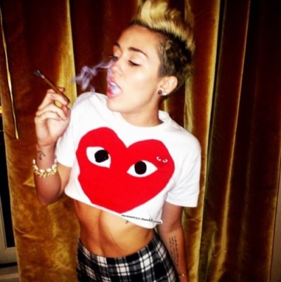 Miley smoking?