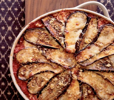 Eggplant Parmesan with Crisp Bread Crumb Topping