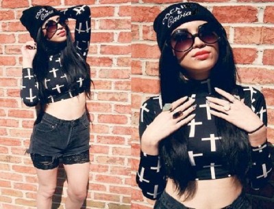 Beanie Hat and Long Sleeve Crop Top