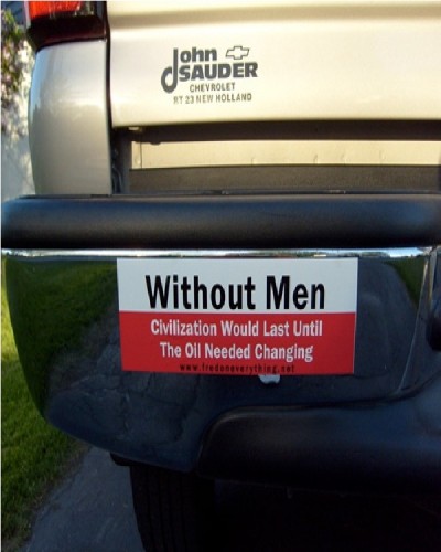 Who Needs Men Bumper Sticker