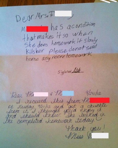 Hilarious notes and letters