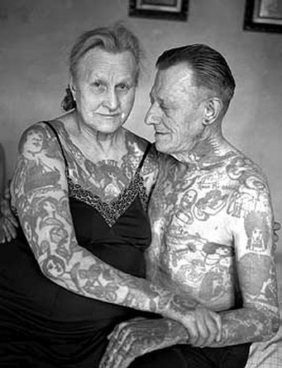 Old people with tattoos