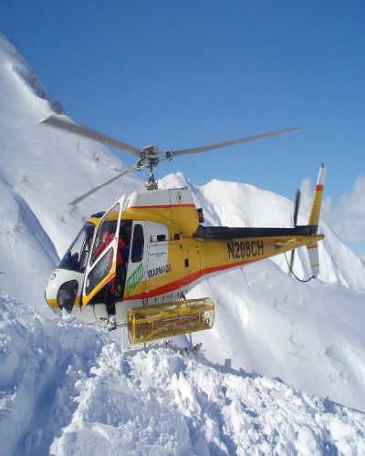 Helicopter skiing