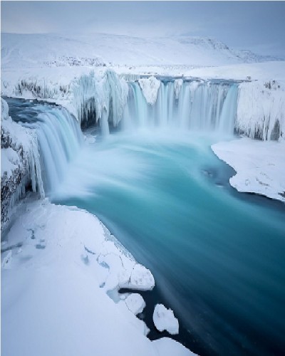 Snowy waterfall