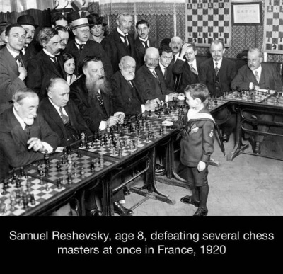 Samuel Reshevsky, the Youngest Chess Player to Beat Chess Masters