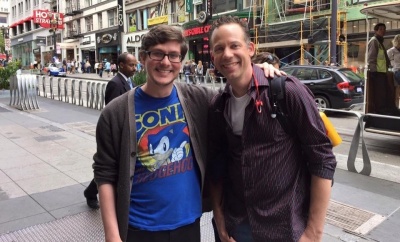 Ryan Drummond with a Sonic Fan