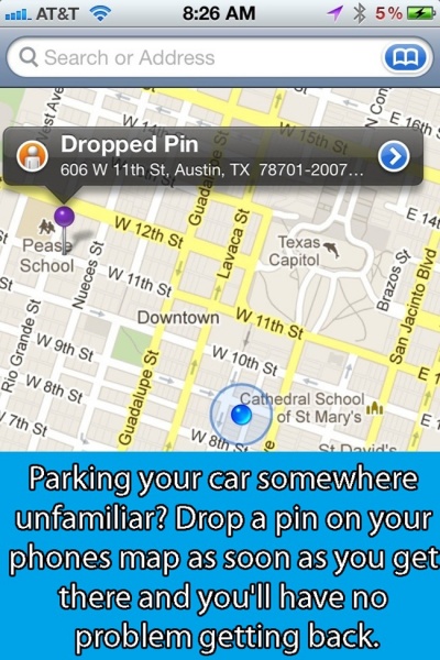 Use Google Maps ‘Pin’ Feature When Parking Car at Unknown Locations 