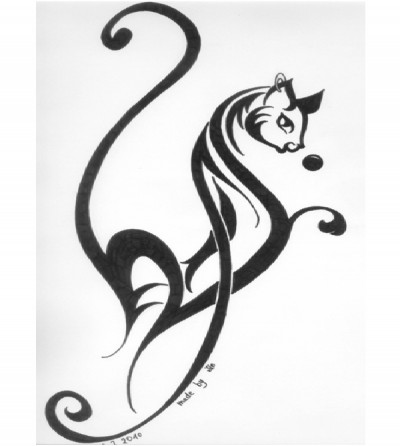 Hybrid Cat Tattoo Design