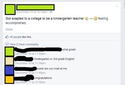 A Teacher Who Teaches Kindergarten Students in a College