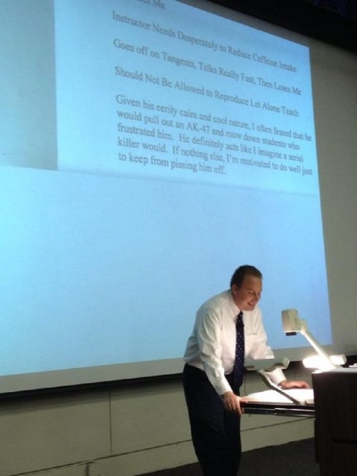 Professors Reads out His Own Student Reviews 