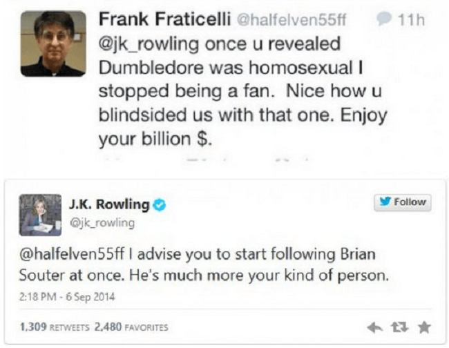 J.K. Rowling vs. Random Fan