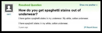 Spaghetti Stains on Underwear