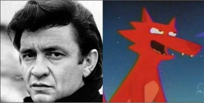 Johnny Cash As The Space Coyote In The Simpsons