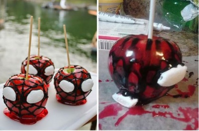 Spiderman Candy Apples