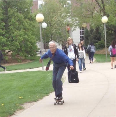 This Old Teacher Who Takes His Skateboard Passion to School