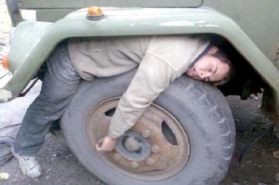 On A Truck Tire