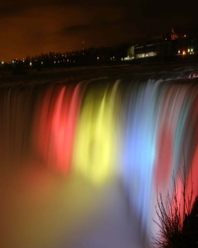 Multicolored waterfall