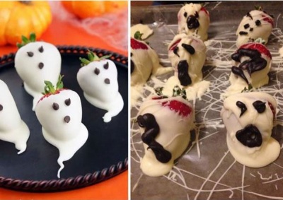 Halloween Strawberry Ghosts