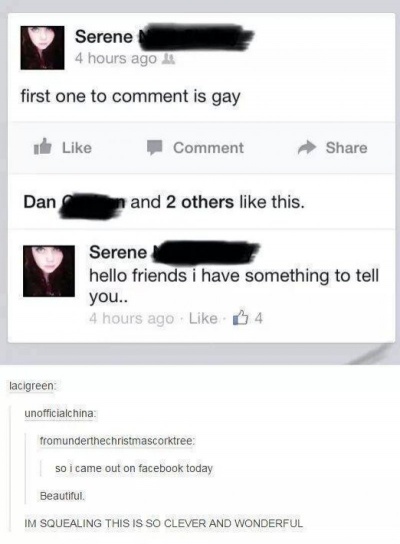 Coming out on Facebook