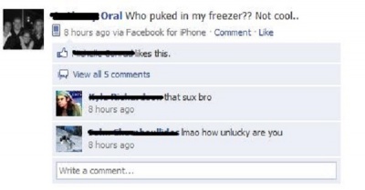 You Puked in Your Freezer, Not Cool