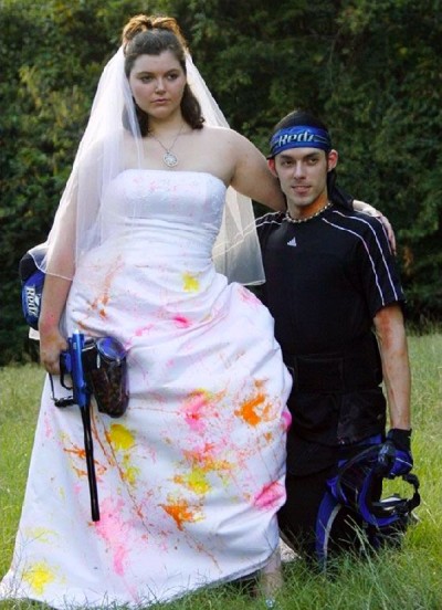 Paintball wedding dress