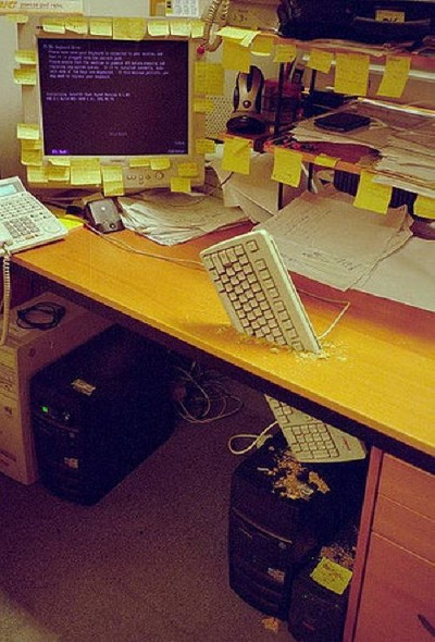 Keyboard in desk