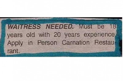 Experience Error Job Ad