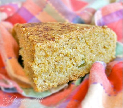 Gluten Free Skill Cornbread with Green Chiles and Cinnamon