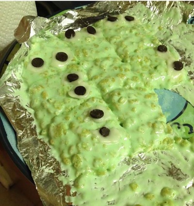 Frankenstein Rice Krispies Treats