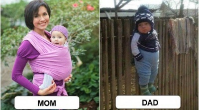 Holding a Baby - Mom vs. Dad