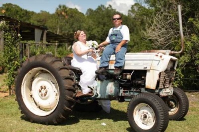 A Small Man, Fat Bride and a Big Tractor