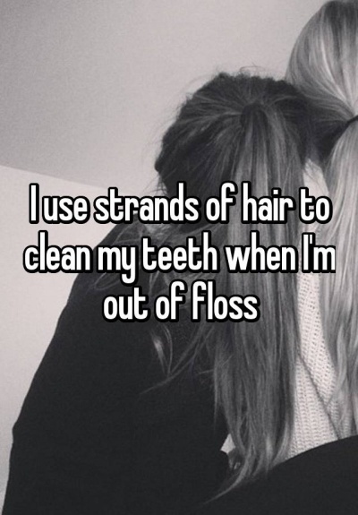 Replace Dental Floss with Hair 