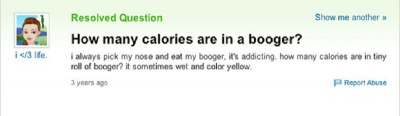 Calories in Boogers