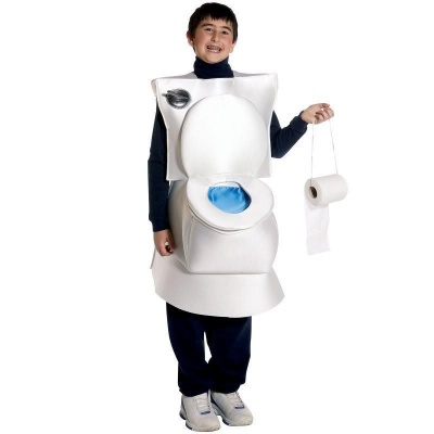 This Happy Kid and His Toilet Costume