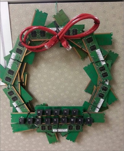 Circuit board wreath