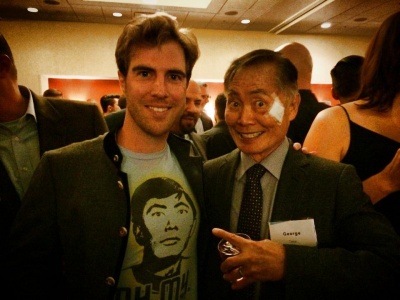 George Takei With His Fan