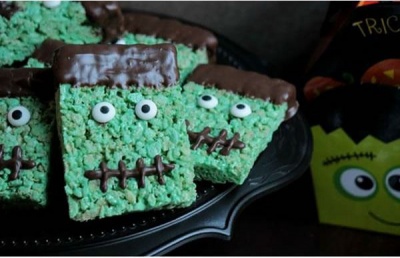 Frankenstein Rice Krispies Treats