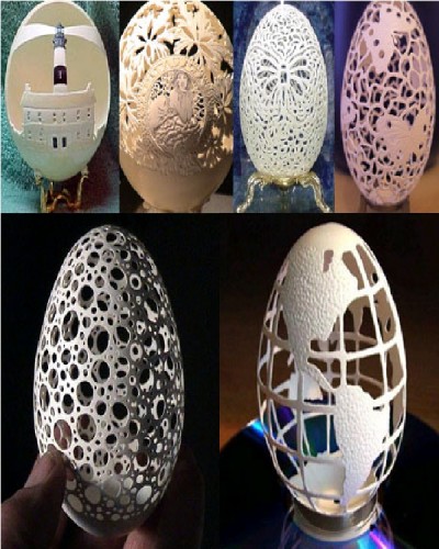 Egg shell carving