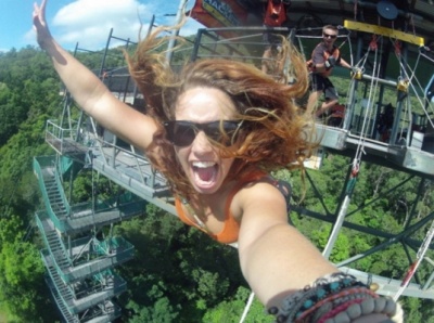 Bungee jumping selfie