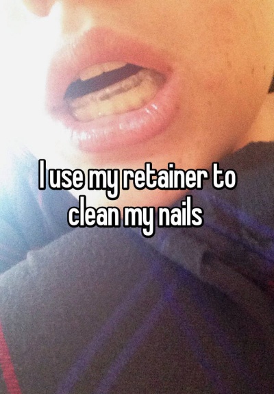 Use a Retainer to Clean Nails