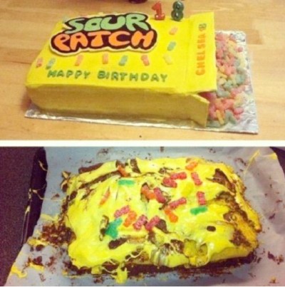 Sour Patch Birthday Cake fail
