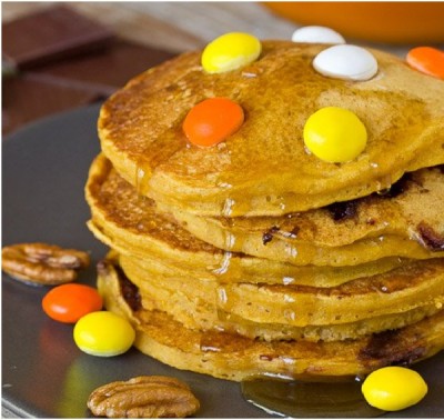 Pumpkin Chocolate Chunk Pancakes