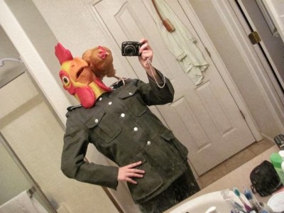 A chicken head