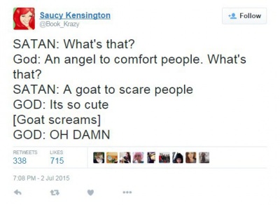 This Funny Tweet About God and Satan