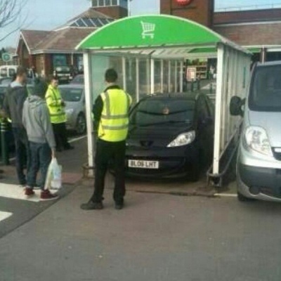 The Person Who Parked Car in a Trolley Bay