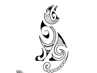 Deconstructed Cat Tattoo Design