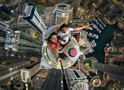 Selfie on top of Dubai's highest buildings